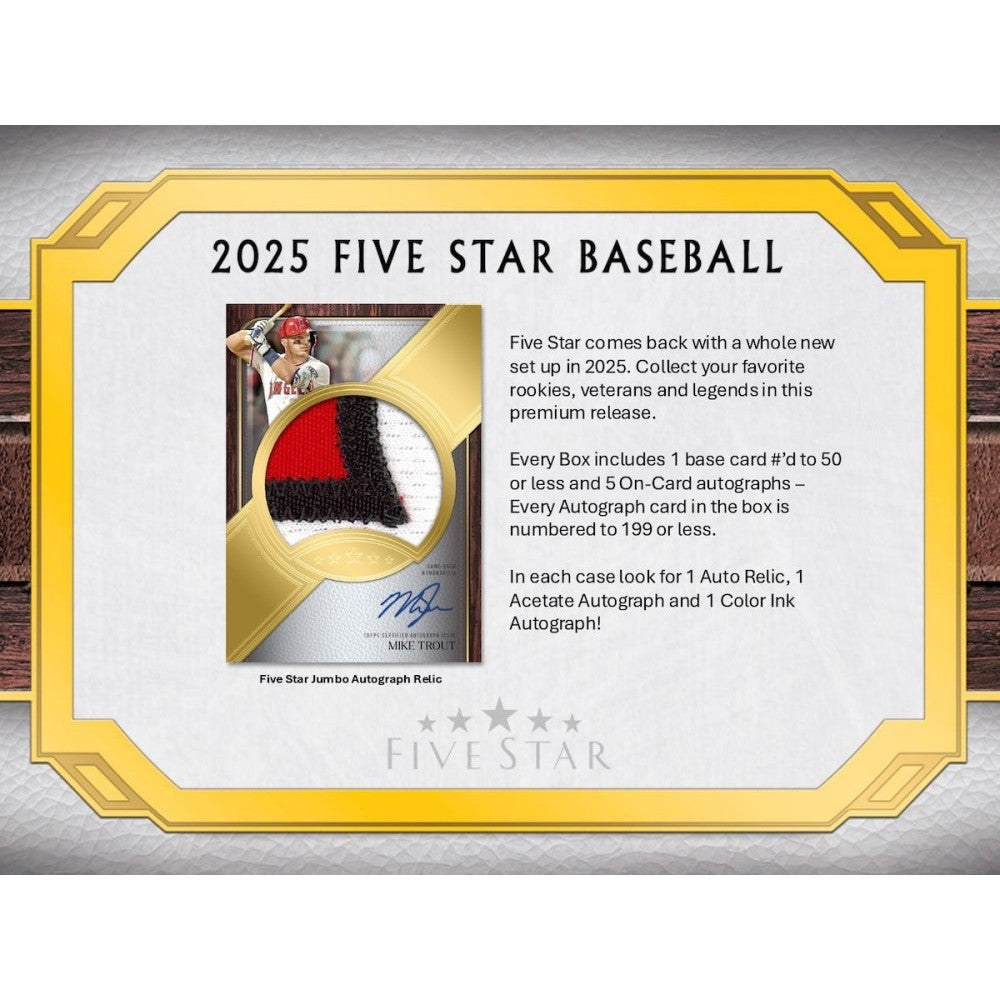 2025 Topps Five Star Baseball Hobby Box
