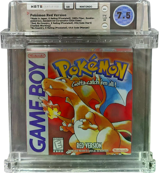 1998 POKEMON RED VERSION SANDSHREW NINTENDO GAME BOY GB WATA 7.5 CIB